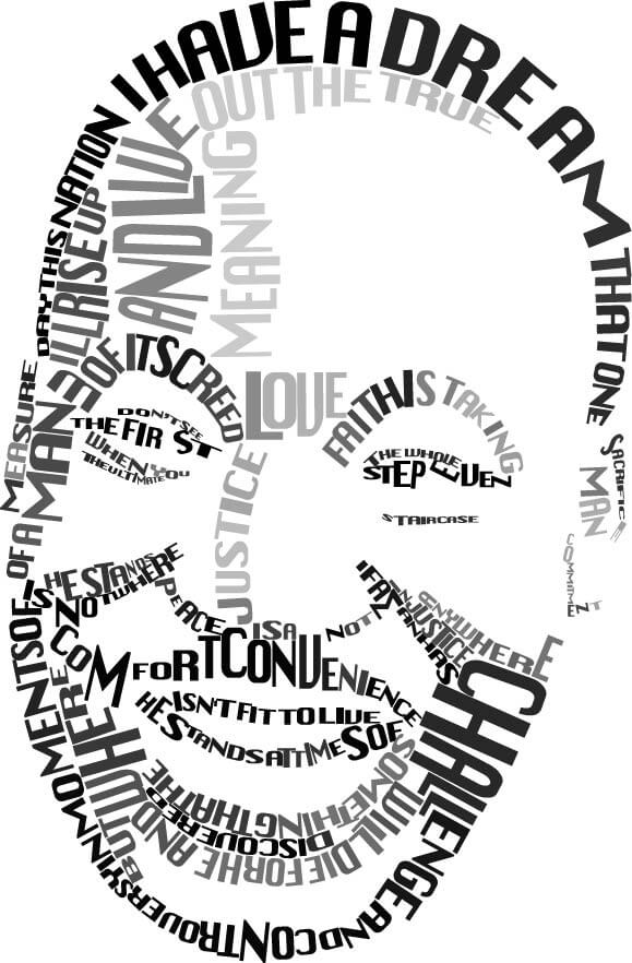 Typographic of Martin Luther King Jr.