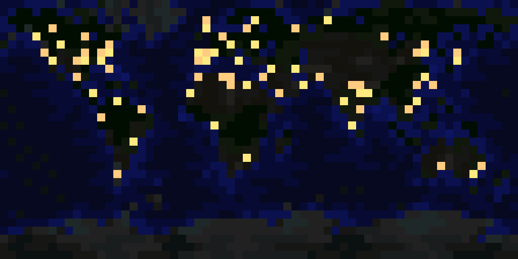 Pixel Earth Map at Night